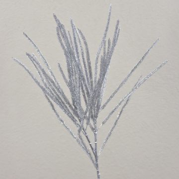 Umělá cedrová větev THEOBALD, třpytky, stříbrná, 60cm