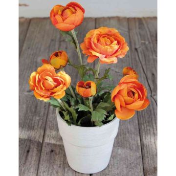 Umělý ranunculus MAYLIN v terakotovém květináči, oranžový, 35cm, Ø3-8cm Umělý ranunculus MAYLIN v terakotovém květináči, oranžový, 35cm, Ø3-8cm