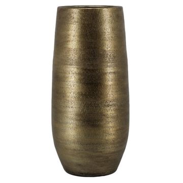 Velká keramická váza VINKAS s texturou, zlatá, 90 cm, Ø 37 cm