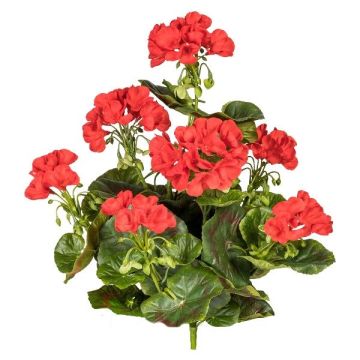 Dekorační květ pelargonie DOLKREN, tyč, křížová dvířka, červená, 40cm