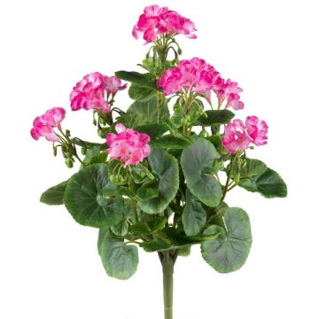Dekorativní květ pelargonie DOLKREN, tyč, křížová dvířka, tmavě růžová, 40cm