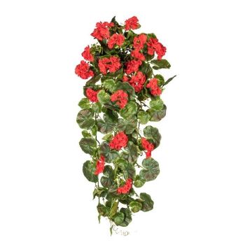 Dekorativní pelargonie závěsná květina DOLKREN, tyč, křížové dveře, červená, 80cm