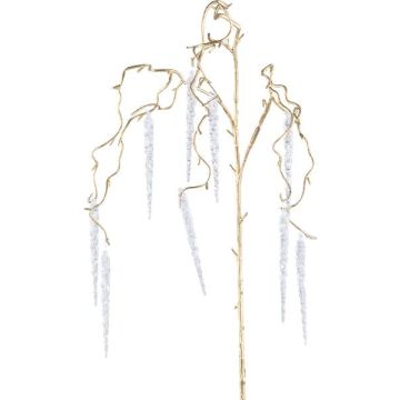 Umělá lísková větev MONDEL s rampouchy, závěsná, zlatá, 115cm Umělá lísková větev MONDEL s rampouchy, závěsná, zlatá, 115cm