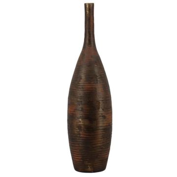 Keramická dekorativní láhev RODYN s rýhami, barevný přechod, zlatá, 120 cm, Ø 29 cm