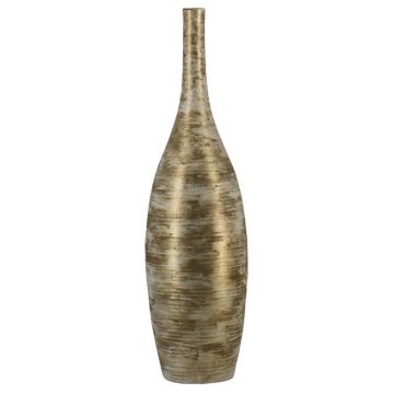 Keramická dekorativní láhev RODYN s rýhami, barevný přechod, bílá-zlatá, 80 cm, Ø 23 cm Keramická dekorativní láhev RODYN s rýhami, barevný přechod, bílá-zlatá, 80 cm, Ø 23 cm