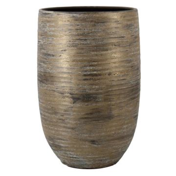 Keramická květinová váza RODYN s rýhami, barevný přechod, hnědá, 50 cm, Ø 32 cm Keramická květinová váza RODYN s rýhami, barevný přechod, hnědá, 50 cm, Ø 32 cm