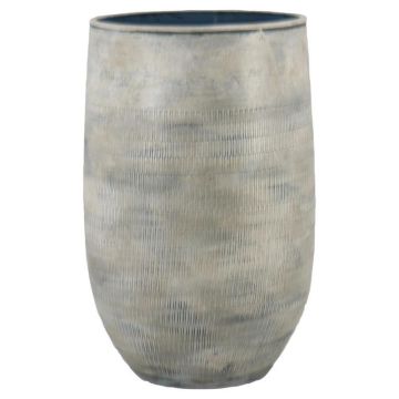 Květinová váza SOLIM, reliéfní vzor, keramika, modro-šedá, 50 cm, Ø 32 cm Květinová váza SOLIM, reliéfní vzor, keramika, modro-šedá, 50 cm, Ø 32 cm