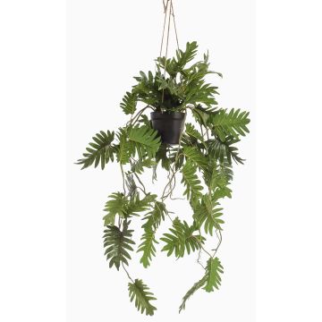 Umělý filodendron Selloum závěsný koš URCO, dekorativní květináč, 80cm Umělý filodendron Selloum závěsný koš URCO, dekorativní květináč, 80cm