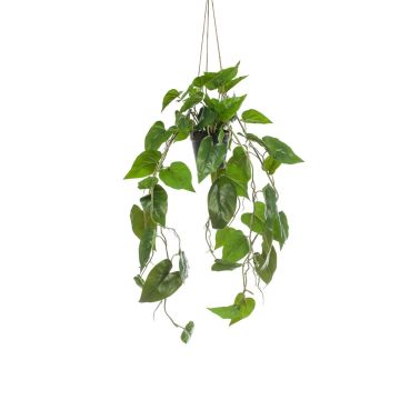 Umělý závěsný koš Philodendron Scandens ZILDA, dekorativní květináč, 80cm