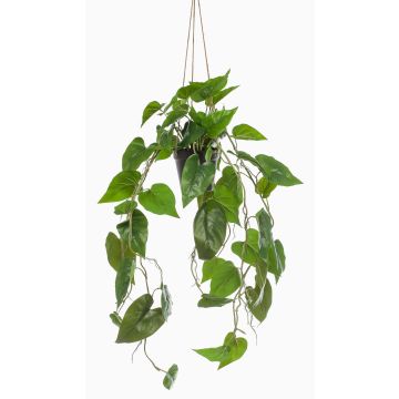 Umělý závěsný koš Philodendron Scandens URCO, dekorativní květináč, 80cm