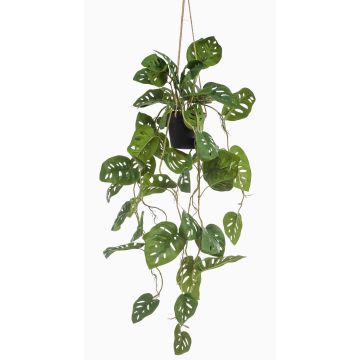 Umělý filodendron Monstera adansonii závěsný koš URCO, dekorativní květináč, 80cm Umělý filodendron Monstera adansonii závěsný koš URCO, dekorativní květináč, 80cm