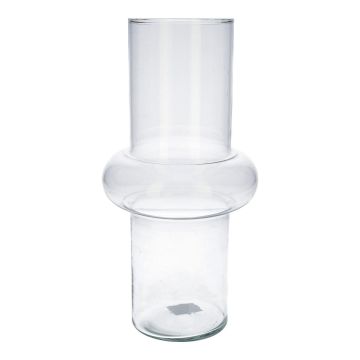Skleněná váza ELSABEA, recyklovaná, čirá, 31cm, Ø15,1cm