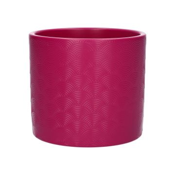 Květináč FERDINANTA se vzorem, keramika, matná růžová, 12,3cm, Ø13,5cm
