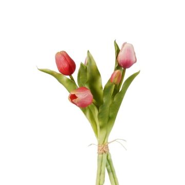 Umělé tulipány, kytice LEANA, růžovo-fialovo-bílé, 30 cm, Ø 20 cm Umělé tulipány, kytice LEANA, růžovo-fialovo-bílé, 30 cm, Ø 20 cm