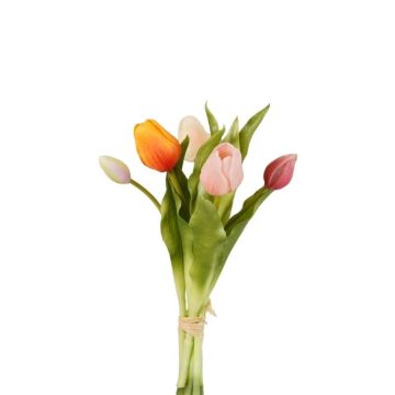 Kytice umělých tulipánů LEANA, růžovo-oranžová, 30 cm, Ø 20 cm Kytice umělých tulipánů LEANA, růžovo-oranžová, 30 cm, Ø 20 cm