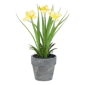 Narcis umělá květina ZORKLEM v dekorativním květináči, žlutá, 18cm