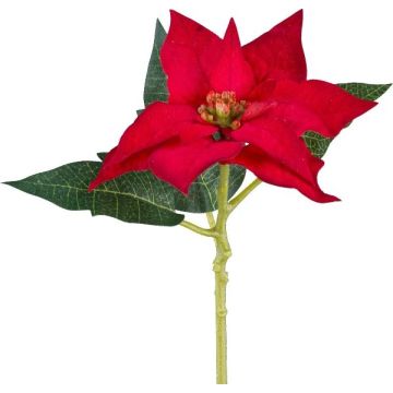 Plastová květina poinsettia KASNERK, červená, 40cm