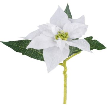Plastová květina poinsettia KASNERK, bílá, 40cm Plastová květina poinsettia KASNERK, bílá, 40cm