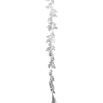 Umělý věnec Smilax ROVIER, stříbrná metalíza, 165cm