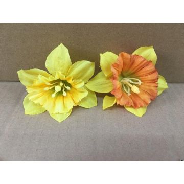 Kytice umělých narcisů LELA, žlutooranžová, 35cm, Ø20cm