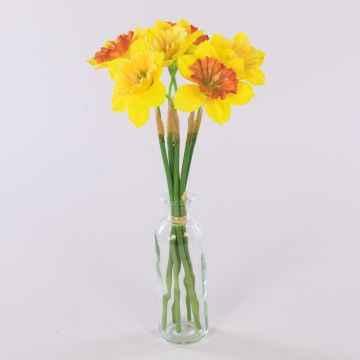 Kytice umělých narcisů LELA, žlutooranžová, 35cm, Ø20cm