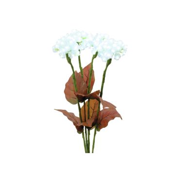 Umělá hortenzie MARGARETHE, 4 kusy, LED diody, bílá, 80cm