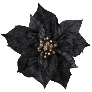 Sametová poinsettie SINFE, černá, Ø18cm
