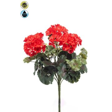 Umělý pelargónie BAKLIN na tyči, křížová dvířka, červená, 40cm