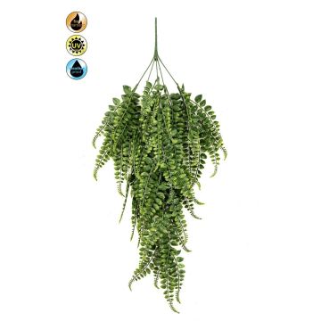 Umělá rostlina knoflíková kapradina SLORME, tyč, křížová dvířka, nehořlavá, zelená, 80cm