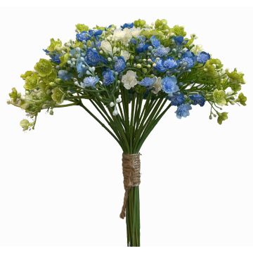 Umělý trs gypsophily LITAGO, zelenomodro-krémový, 23cm