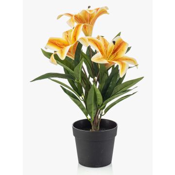 Umělá lilie YELTOR v dekorativním květináči, žlutooranžová, 35cm Umělá lilie YELTOR v dekorativním květináči, žlutooranžová, 35cm