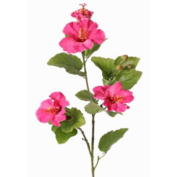 Dekorativní větvička ibišku TELSIMA s květy, růžová, 80cm