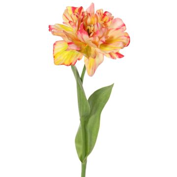 Umělý papoušek tulipán STEFANIE, žlutorůžový, 65cm, Ø13cm