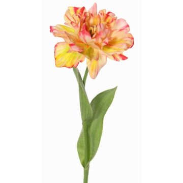 Umělý papoušek tulipán STEFANIE, žlutorůžový, žluto-fuchsiový, 65cm, Ø14cm
