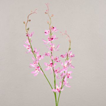 Umělá květinová větev orchideje cymbidium MONDEGO, růžovo-růžová, 95cm Umělá květinová větev orchideje cymbidium MONDEGO, růžovo-růžová, 95cm