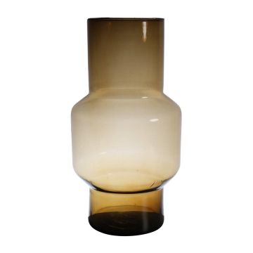 Váza na květiny FORTUNATO z recyklovaného skla, oranžovo-hnědo-čirá, 35cm, Ø19cm