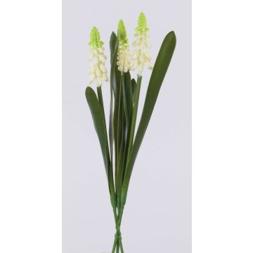 Dekorativní svazek hroznových hyacintů NESANET, bílý, 20cm