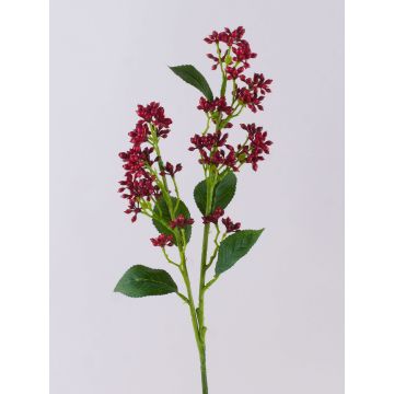 Dekorativní větvička sněhové koule LABIBA s poupaty, červená, 60cm