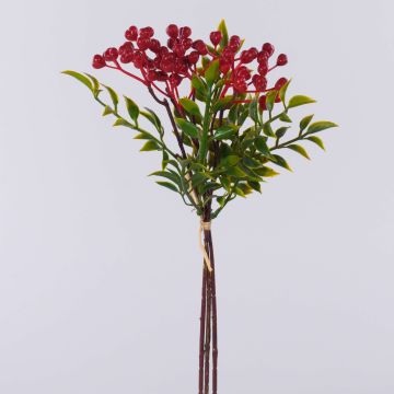 Plastová jeřabinová větev ELNATAN ve svazku, ovoce, červená, 30cm Plastová jeřabinová větev ELNATAN ve svazku, ovoce, červená, 30cm