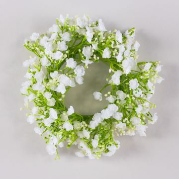 Umělý gypsophila věnec LITAGO, bílý, Ø20cm