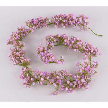 Umělý gypsophila věnec LITAGO, růžovo-fialový, 180cm