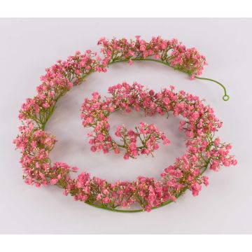 Umělý gypsophila věnec LITAGO, růžovo-růžový, 180cm