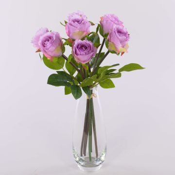 Umělá kytice růží MURINET, lila, 35cm