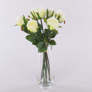 Umělá kytice růží MURINET, bílo-krémová, 35cm
