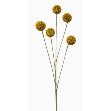 Pravá květinová palička AMELDA, žlutá, 70cm