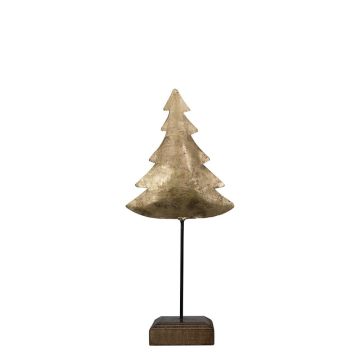 Dekorativní vánoční stromek DORANA z kovu, dřevěný podstavec, zlatý, 10 x 8 x 28 cm Dekorativní vánoční stromek DORANA z kovu, dřevěný podstavec, zlatý, 10 x 8 x 28 cm