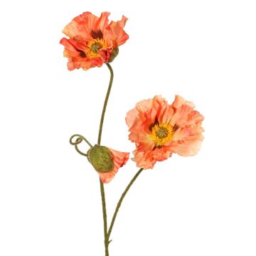 PEJA větvička umělého máku, broskvová, 90cm, Ø11-13cm