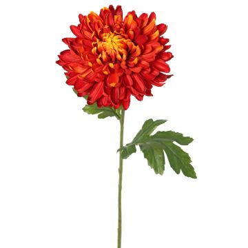 Umělá chryzantéma DELPHINA, tmavě oranžová, 65cm, Ø14cm