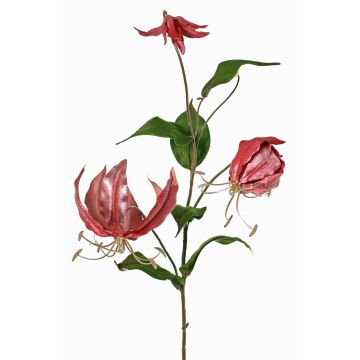 Sametová větev gloriózy DINFAS, fialovo-zlatá, malvovo-zlatá, 80cm