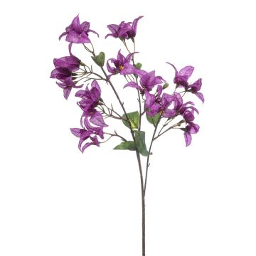 Dekorativní větev bougainvillea MOWLER s květy, fialová, 70cm